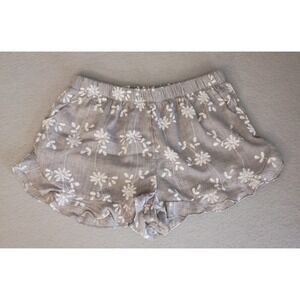 Sadie and Sage Shorts Gray Sz Large (Has Flaw) Ruffled Embroidered Romantic